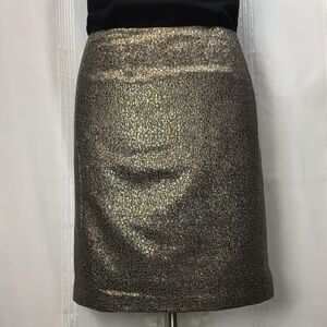 New York & Company Metallic Tailored Back Zip and Kick Pencil Skirt